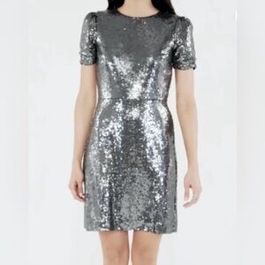 Ann Taylor Sequin Dress. NWT. 16T. Pewter.